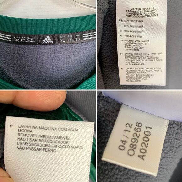 Men Adidas clima Warm Fleece XL Green & Gray Pullover Sweater Polyester - Picture 10 of 16